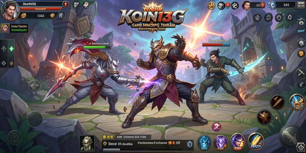 Screenshot gameplay KOIN138 menampilkan aksi pertempuran seru dalam MMORPG.