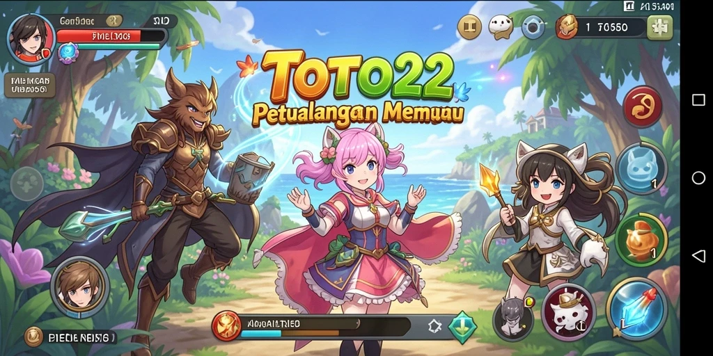 Tampilan gameplay menarik dari TOTO22 dengan karakter anime beraksi.